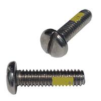 1/4"-20 X 1-1/2" Pan Head, Slotted, Machine Screw, Coarse, w/Nylon Patch, 18-8 Stainless